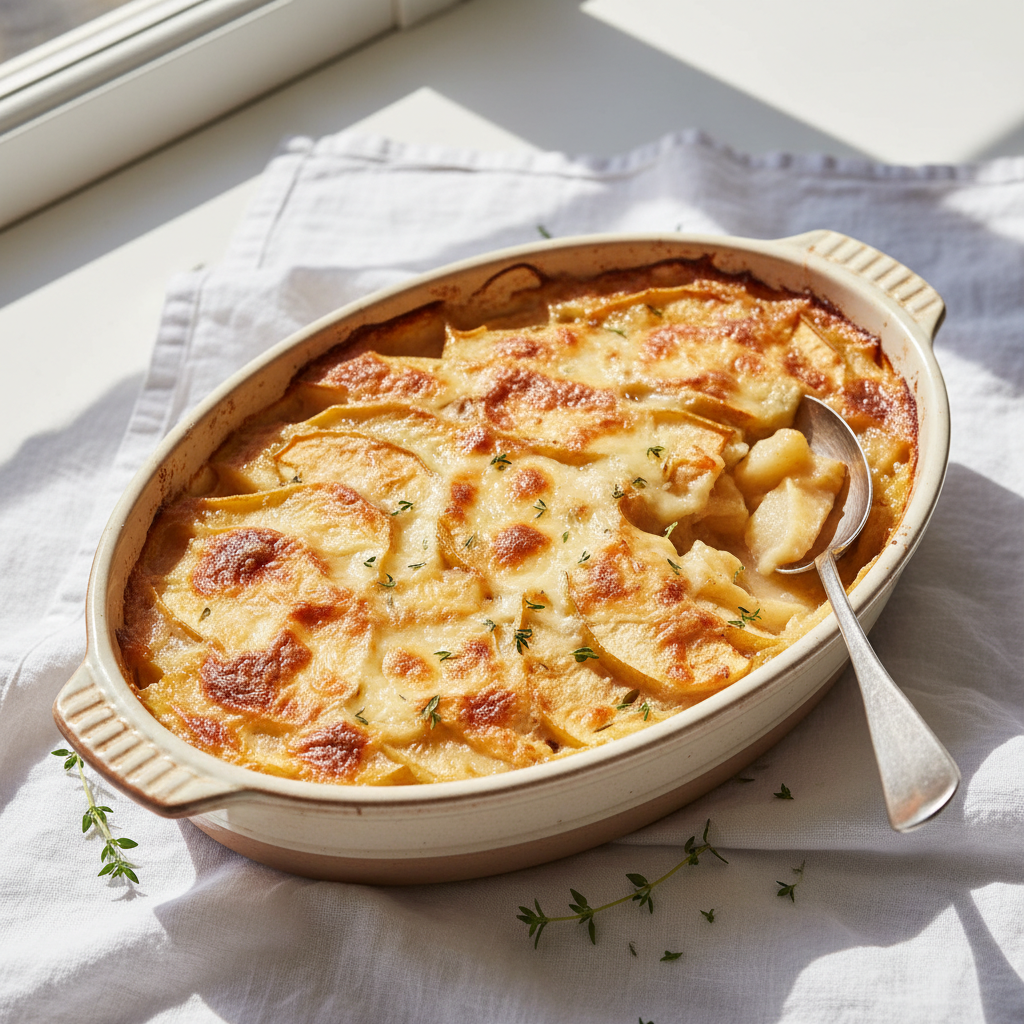 Gratin de Pommes et Poires au Gruyère