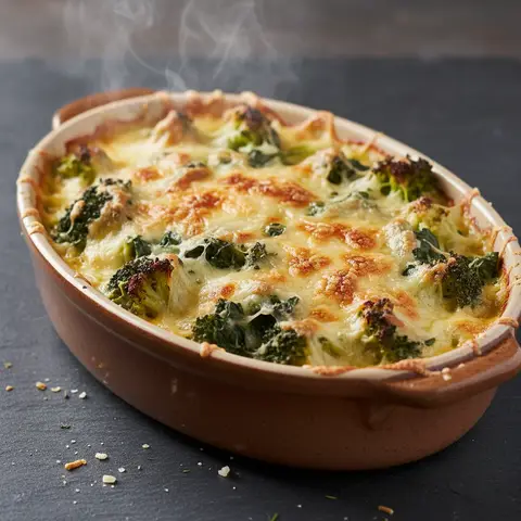 Broccoli and Spinach Gratin