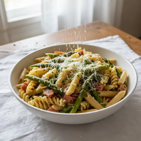 Pasta with Asparagus and Ham