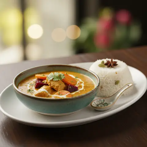 Hähnchen-Curry mit Möhren und Rote Bete