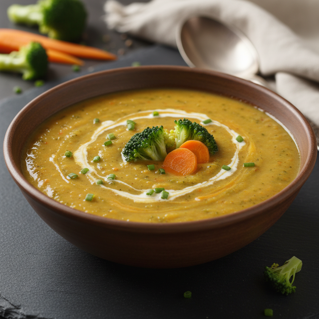 Soupe veloutée carotte-brocoli