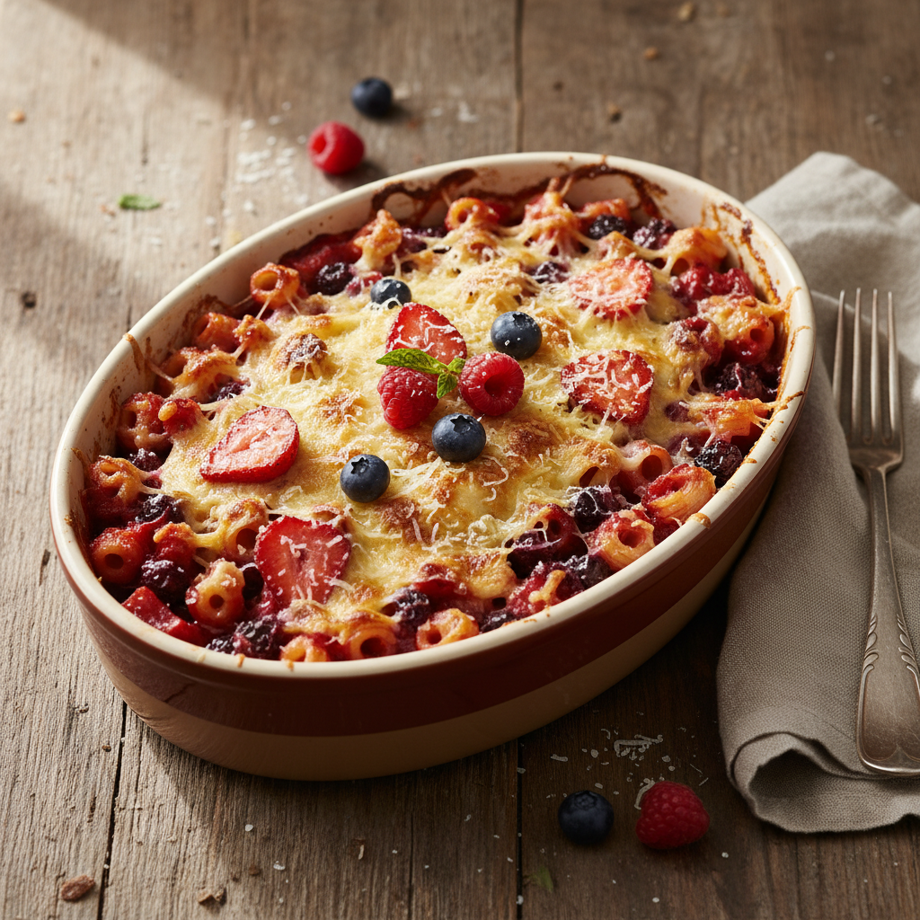 Pâtes aux Fruits Rouges et Gruyère