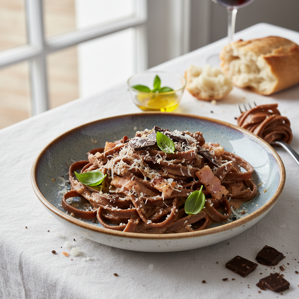 Chocolate Pasta Carbonara revisitée