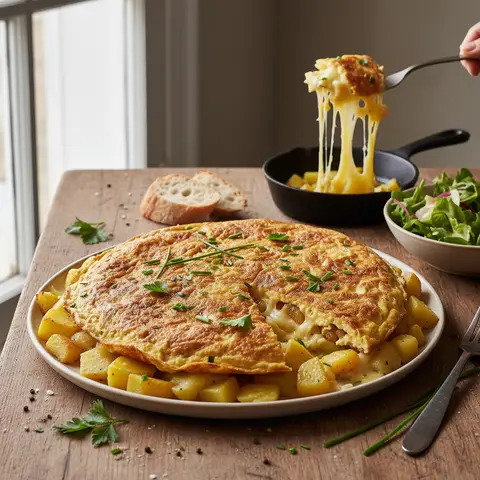 Potato and Cheese Omelet