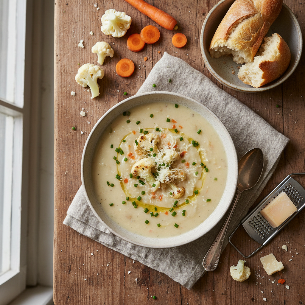 Soupe Crémeuse Chou-fleur et Parmesan