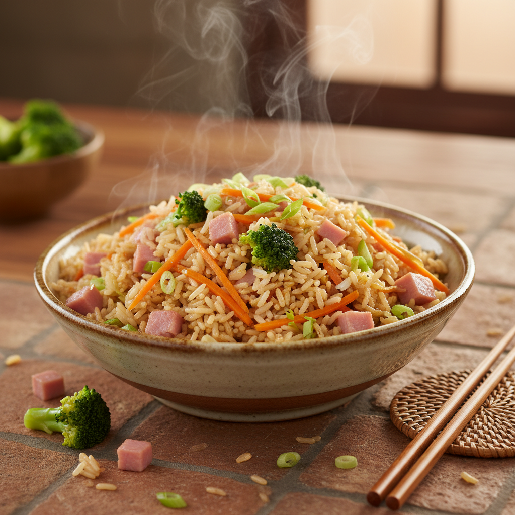 Riz Sauté Asiatique Jambon-Légumes