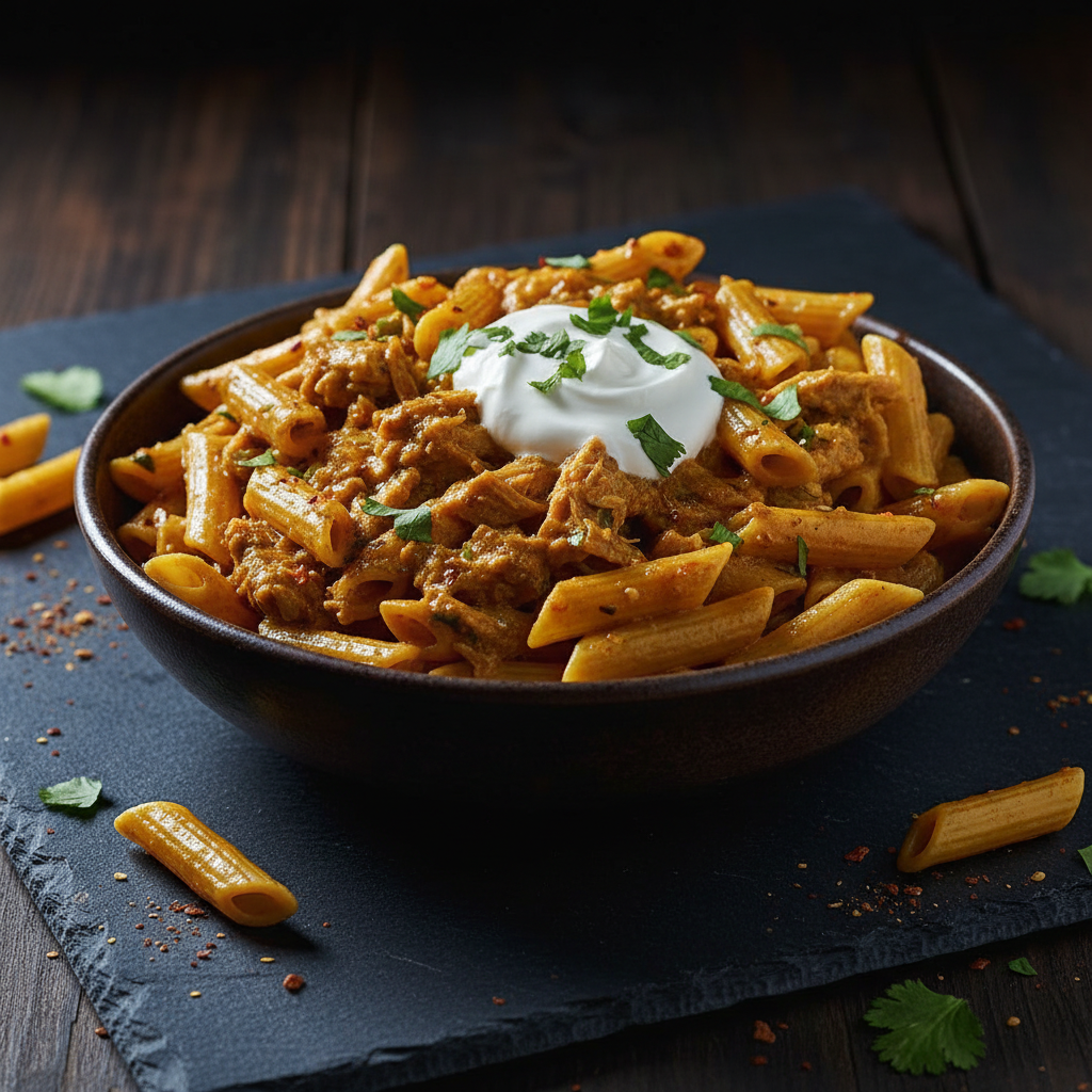 Curry de Poulet Crémeuse aux Pâtes