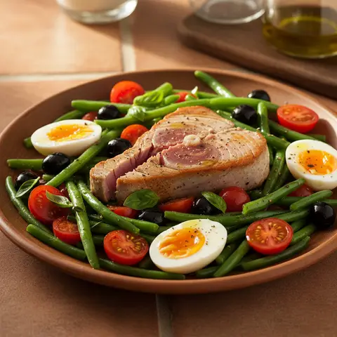 Nicoise-Salat mit frischem Thunfisch