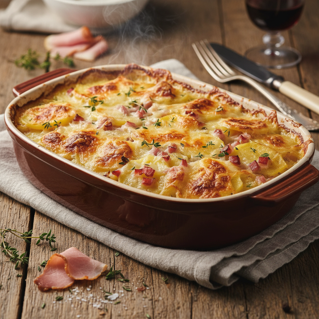 Gratin de Pommes de Terre au Jambon et Gruyère