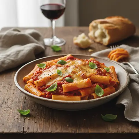 Penne with Tomato Sauce and Comté
