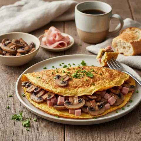Mushroom and Ham Omelet
