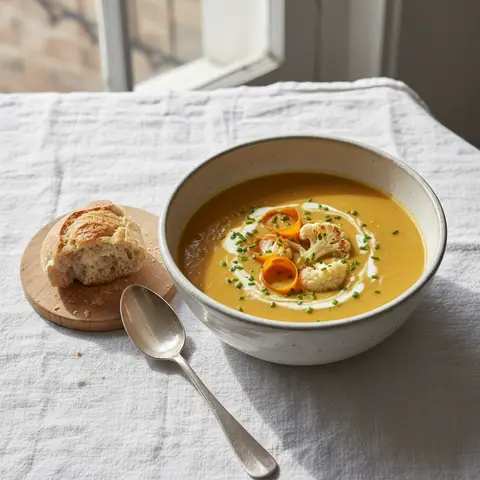 Cremige Blumenkohl-Karotten-Suppe
