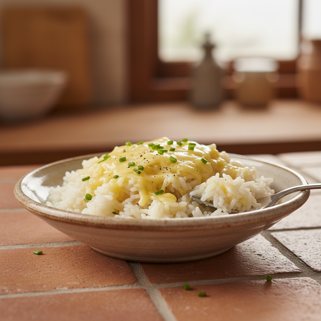 Riz Blanc au Beurre et Gruyère