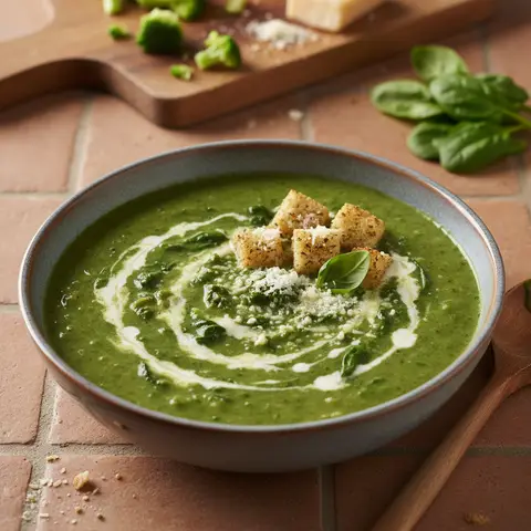 Creamy Broccoli and Spinach Soup