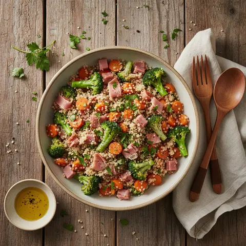 Quinoa with Vegetables and Ham