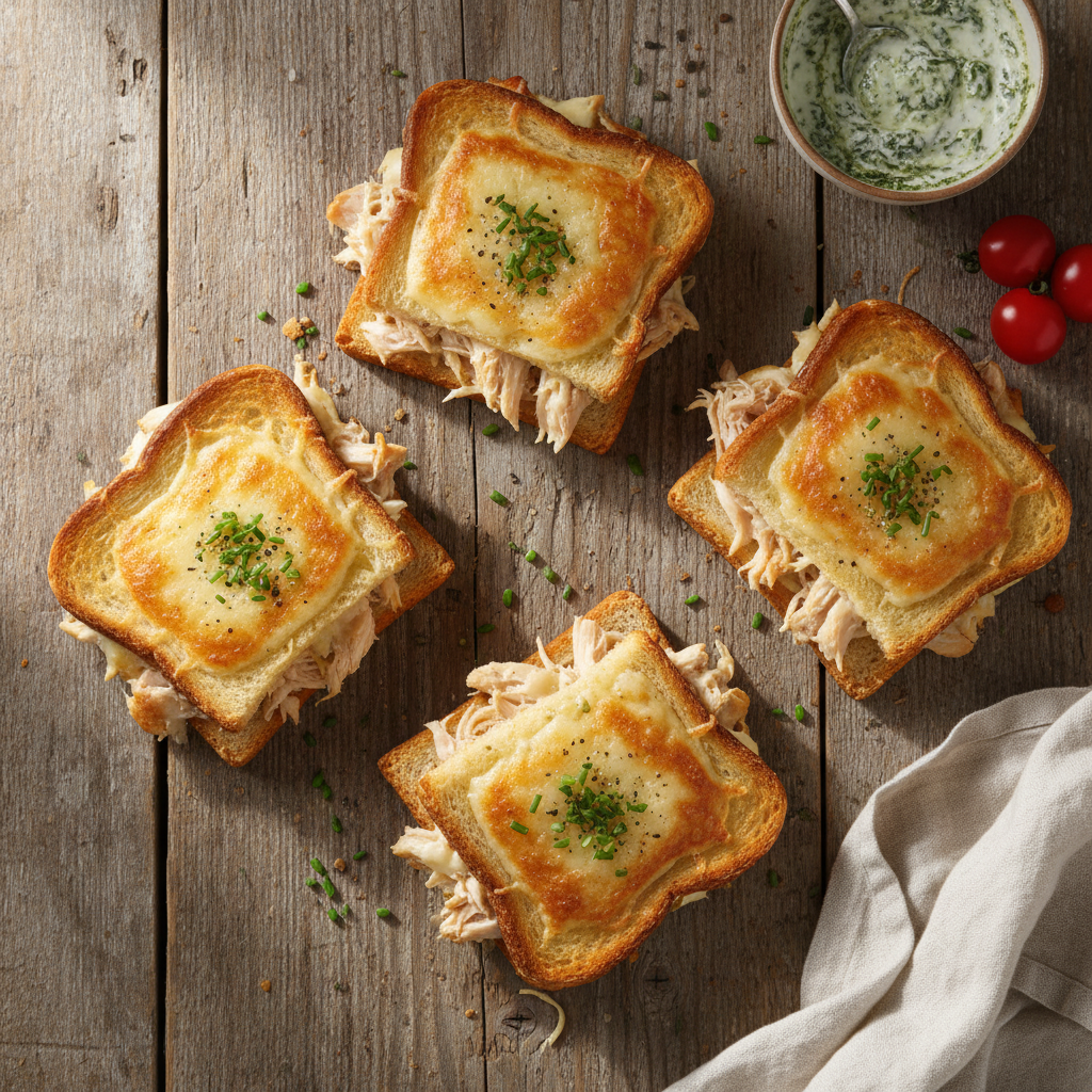 Pain de mie farci au poulet et fromage