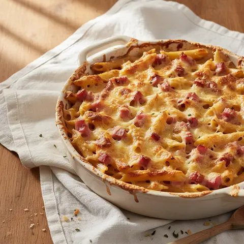 Ham and Gruyère Pasta Gratin