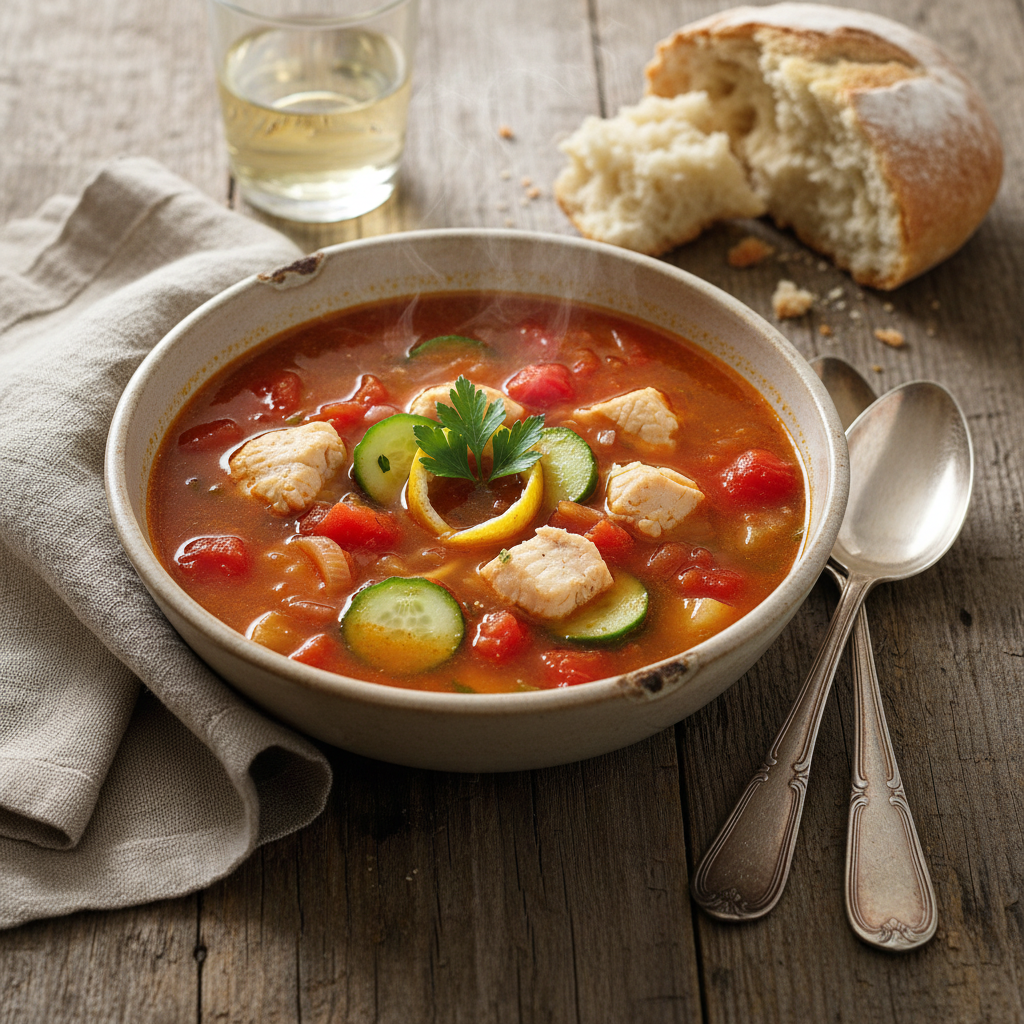 Soupe de poisson et légumes