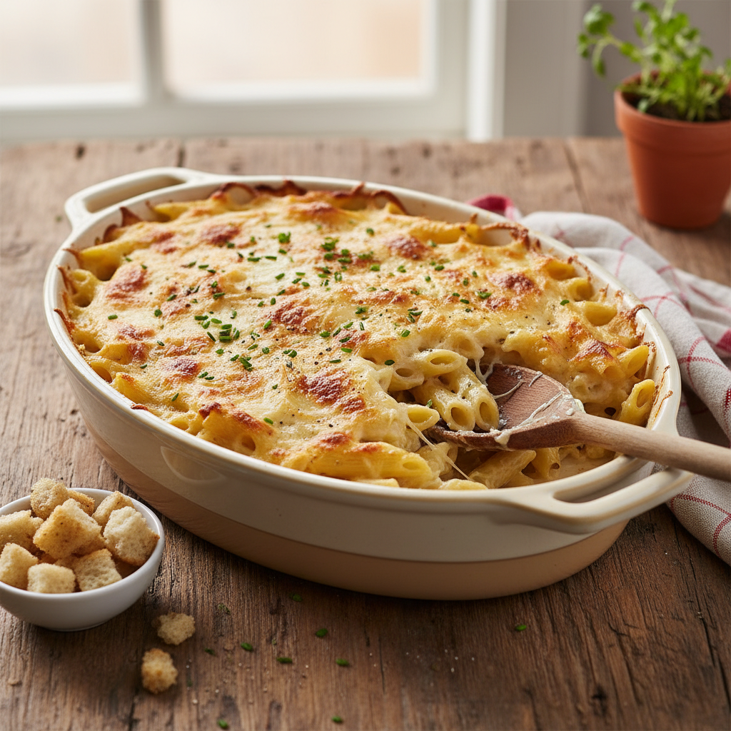 Gratin de Pâtes à la Crème et Fromage