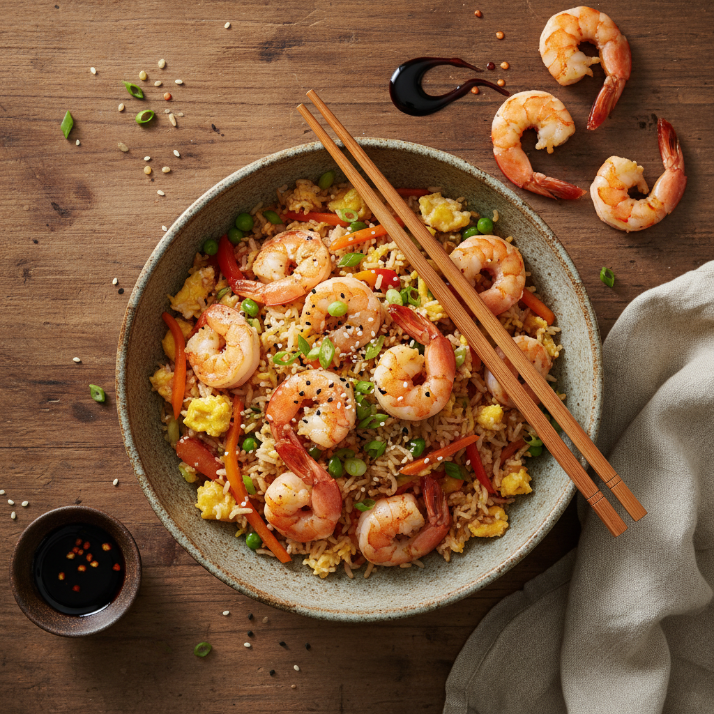 Riz Frit aux Crevettes