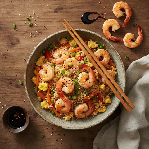 Riz Frit aux Crevettes