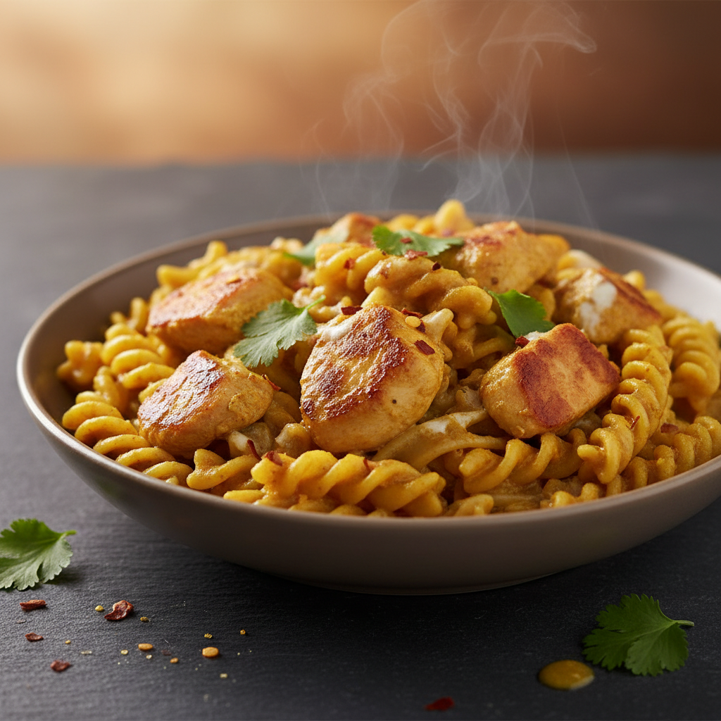Pâtes au Curry et Poulet