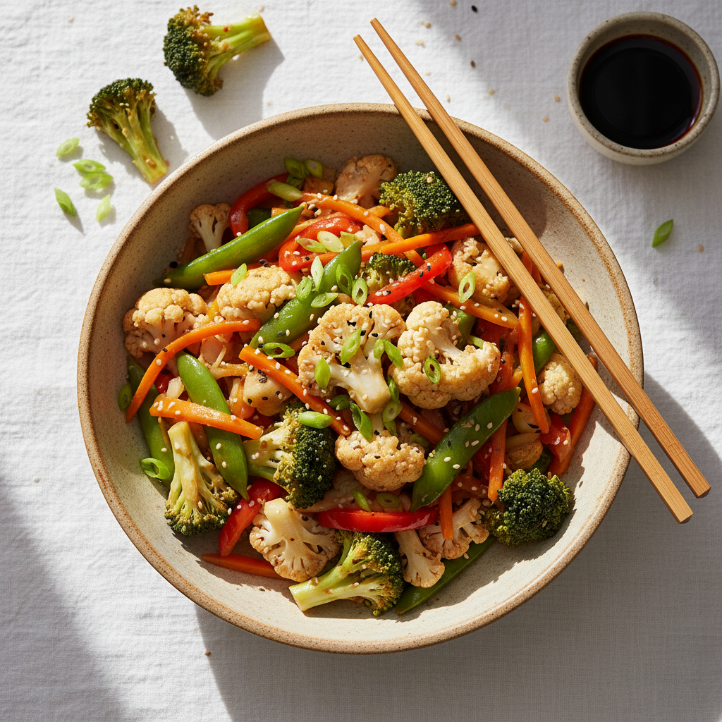 Wok de Brocoli et Chou-fleur Sauté