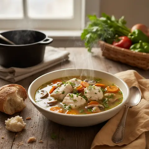 Fisch- und Gemüsesuppe
