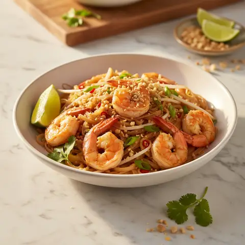 Pad Thai mit Garnelen