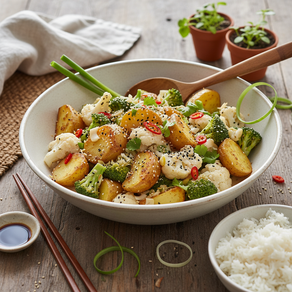 Sauté Asiatique de Légumes aux Pommes de Terre Croustillantes