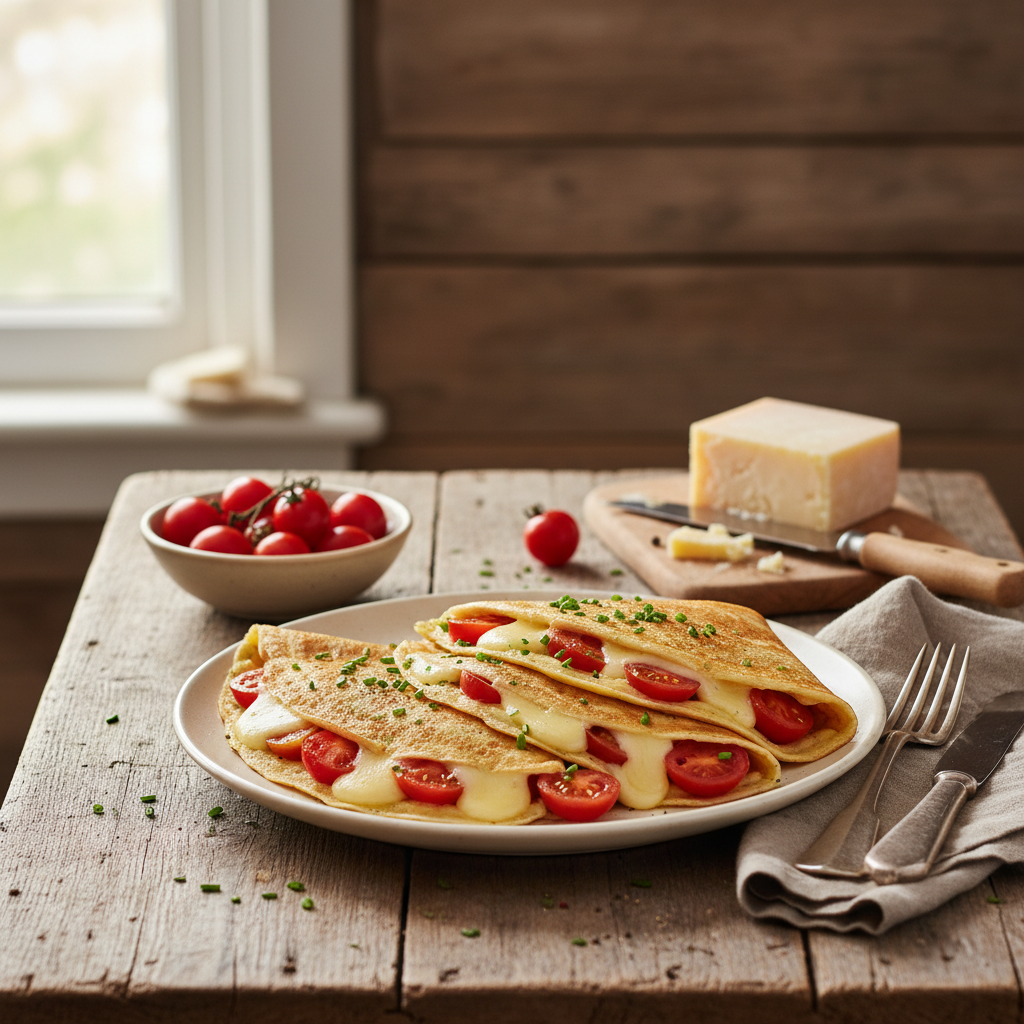 Crêpes Bretonnes au Comté et Tomates