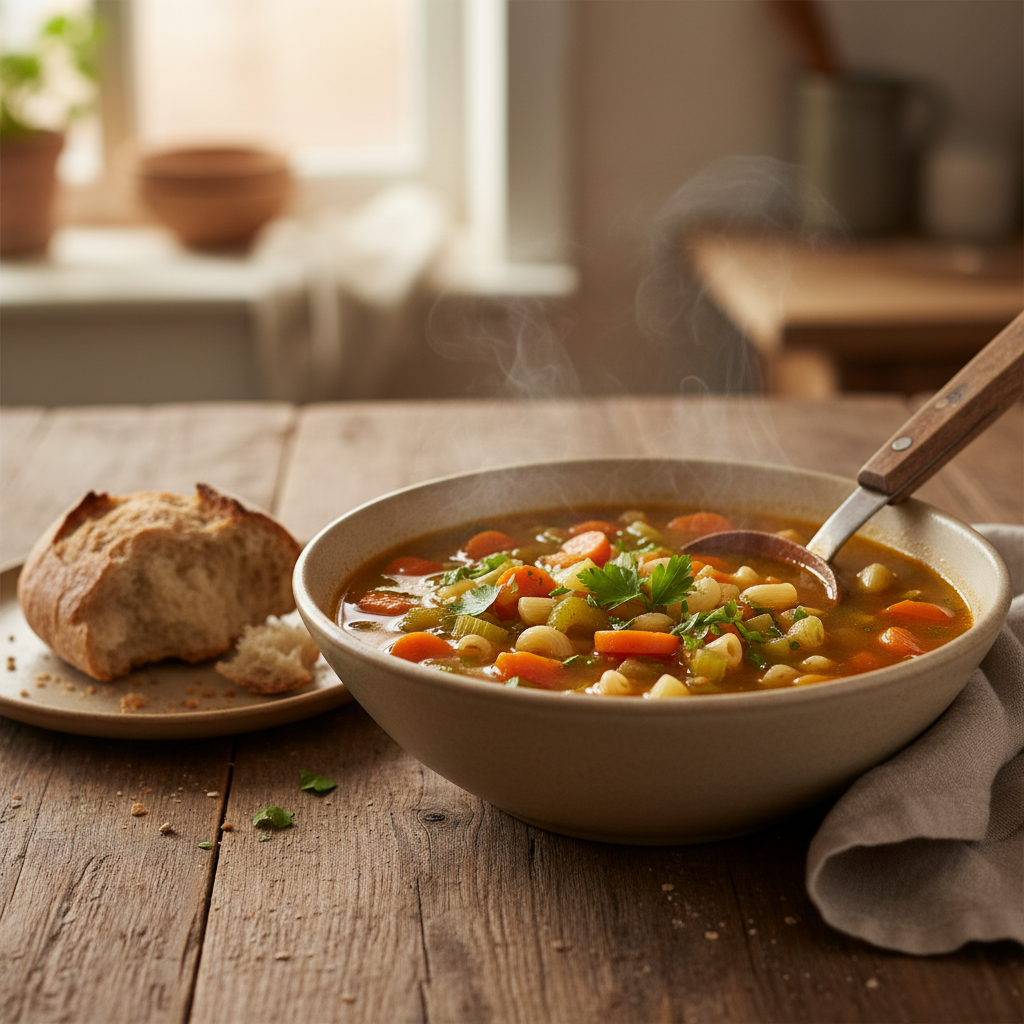 Soupe de légumes et pâtes