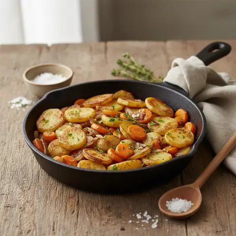 Pan-Fried Potatoes and Carrots