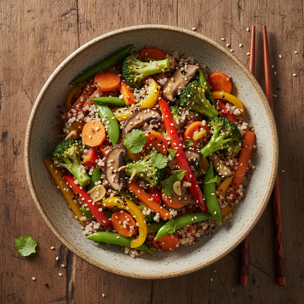 Sauté de Légumes à l'Asiatique avec Quinoa