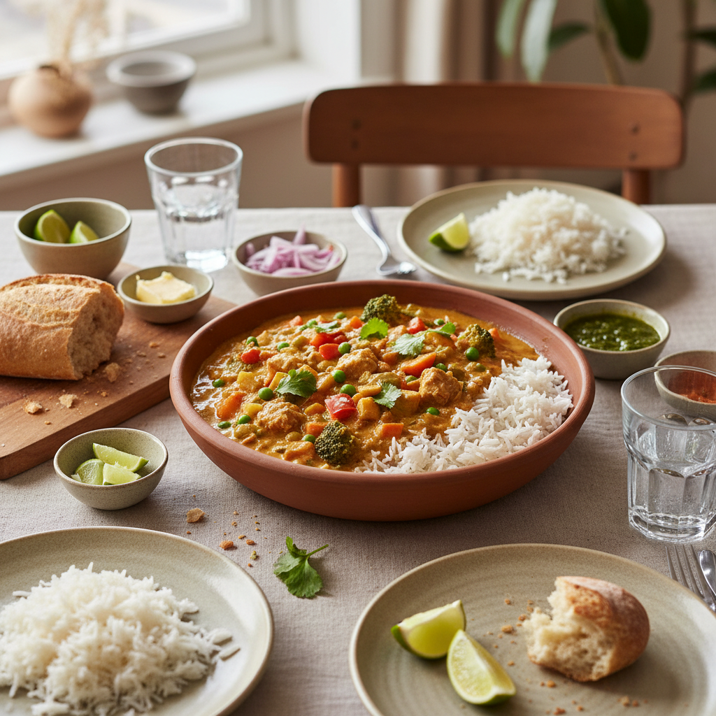 Curry Indien de Légumes et Thon