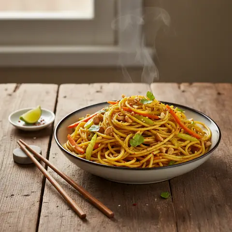 Spaghetti-Curry mit Gemüse