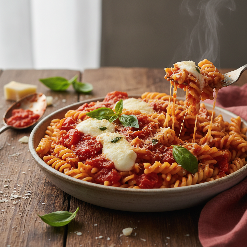 Pâtes à l'italienne avec sauce tomate et fromage