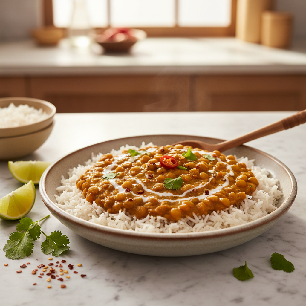Curry de lentilles à la noix de coco
