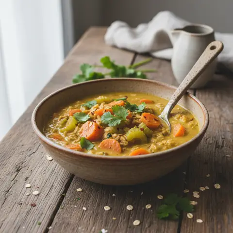Carrot and Celery Curry with Oats