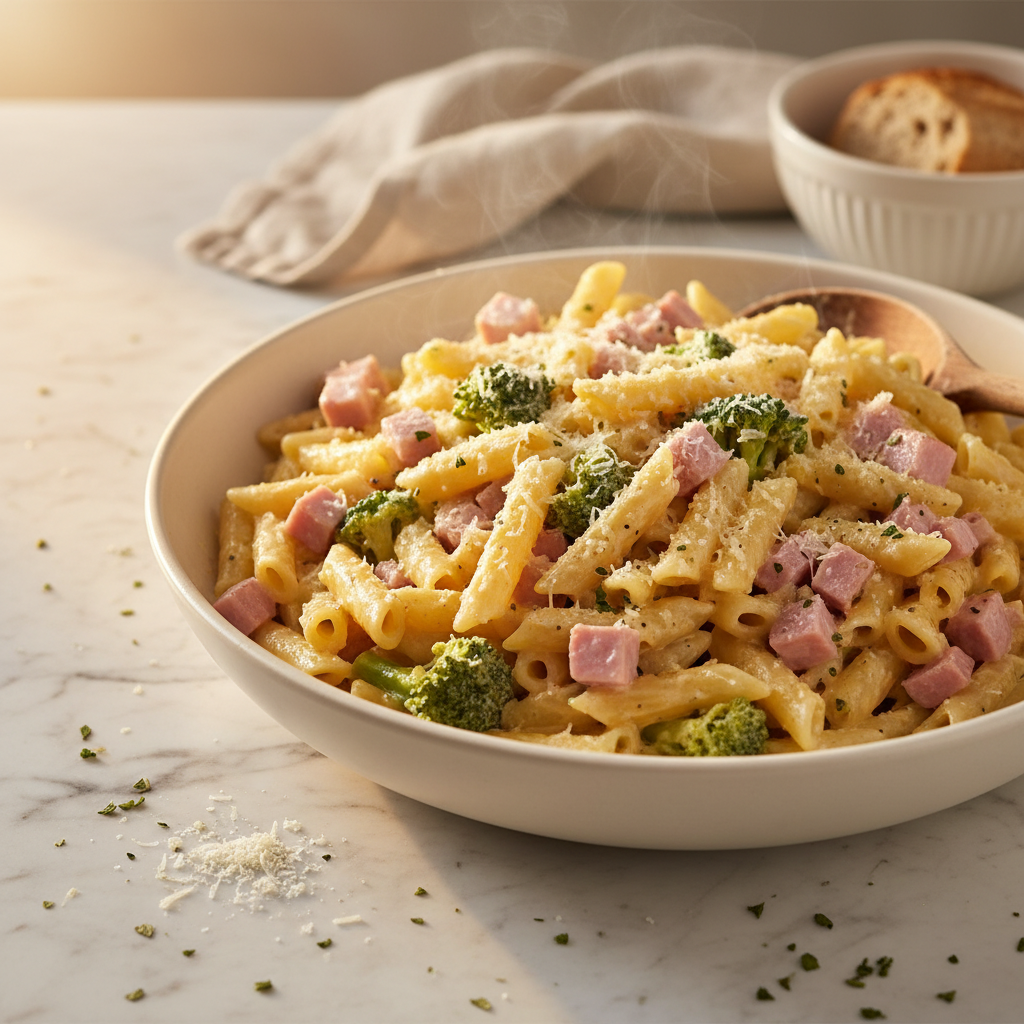 Pâtes Jambon-Crème aux Brocolis