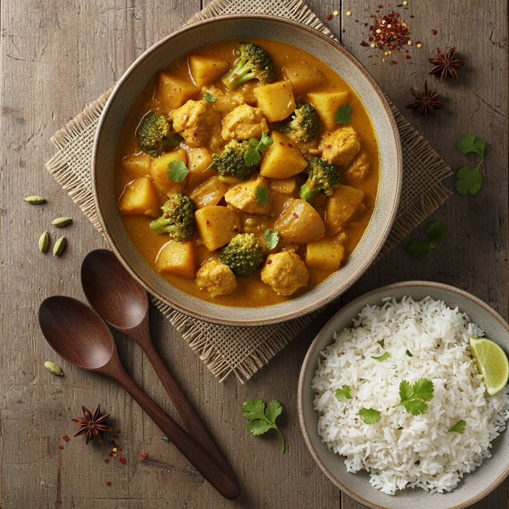 Curry de poulet aux légumes