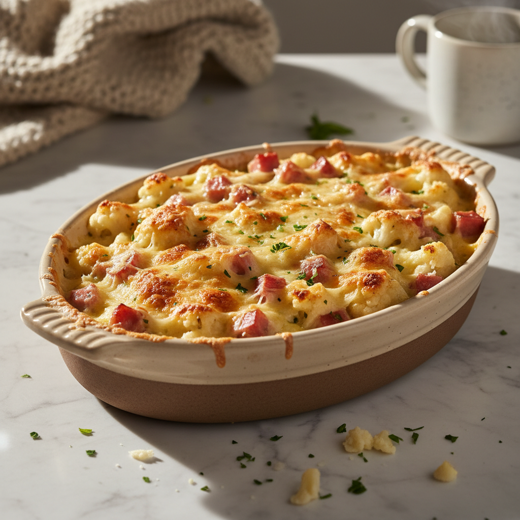 Gratin de Chou-fleur et Jambon