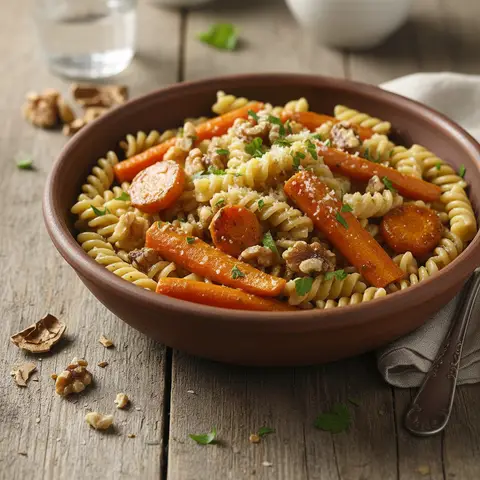 Pasta with Walnuts and Roasted Carrots