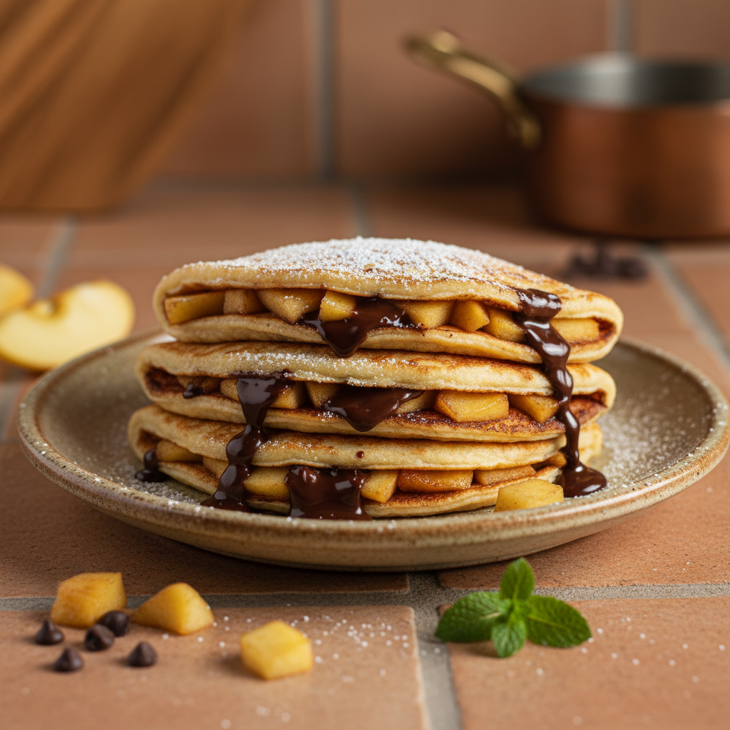 Crêpes aux Pommes et Chocolat