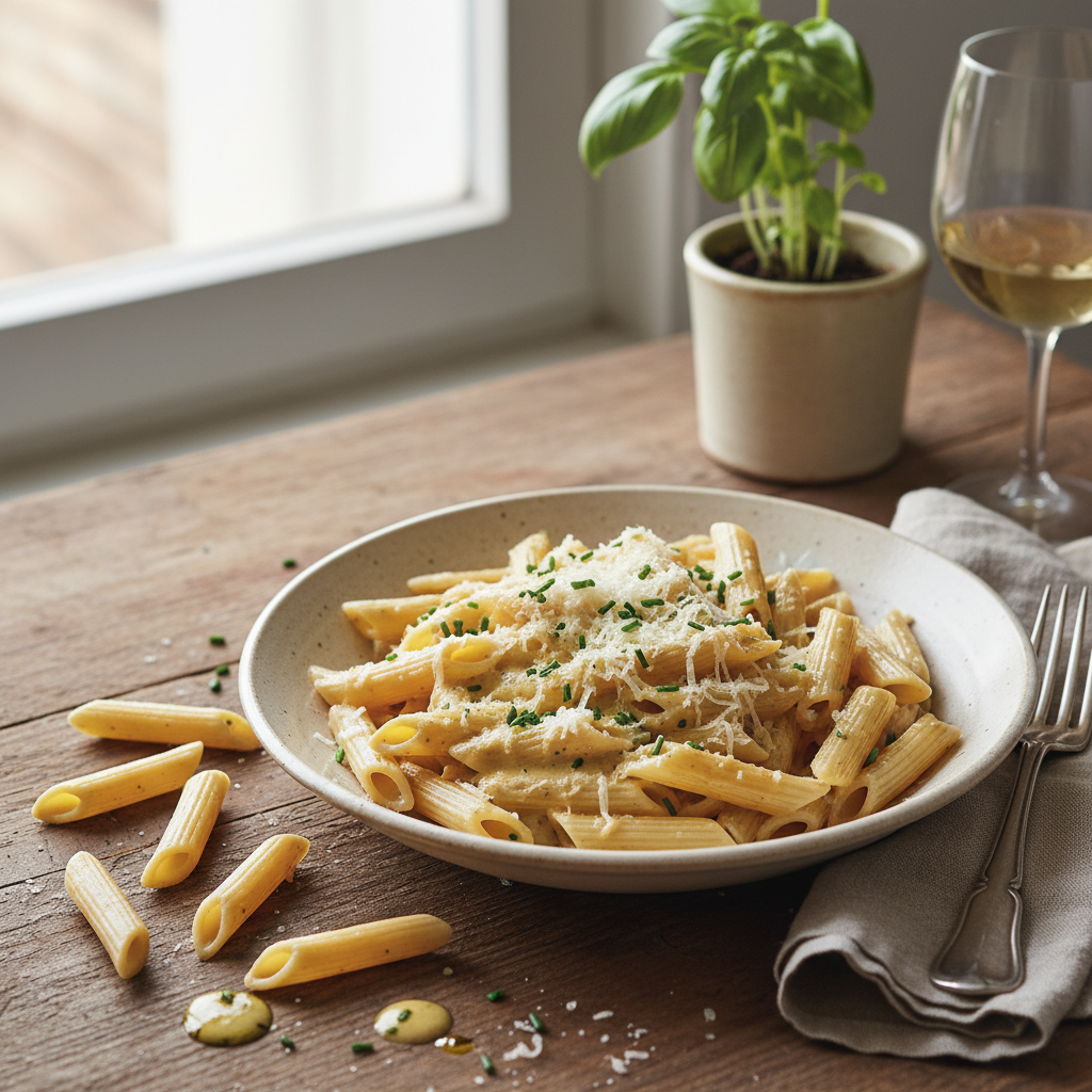 Pennes à la Crème et Gruyère