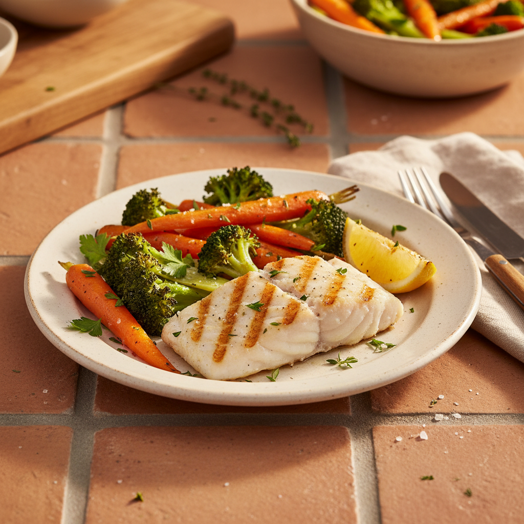 Poisson Grillé Brocoli-Carotte au Four
