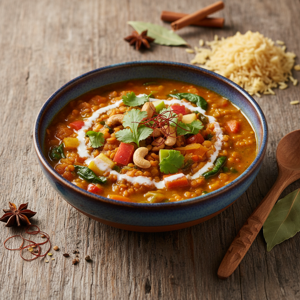 Curry de lentilles et pommes (Dhal sucré-salé)