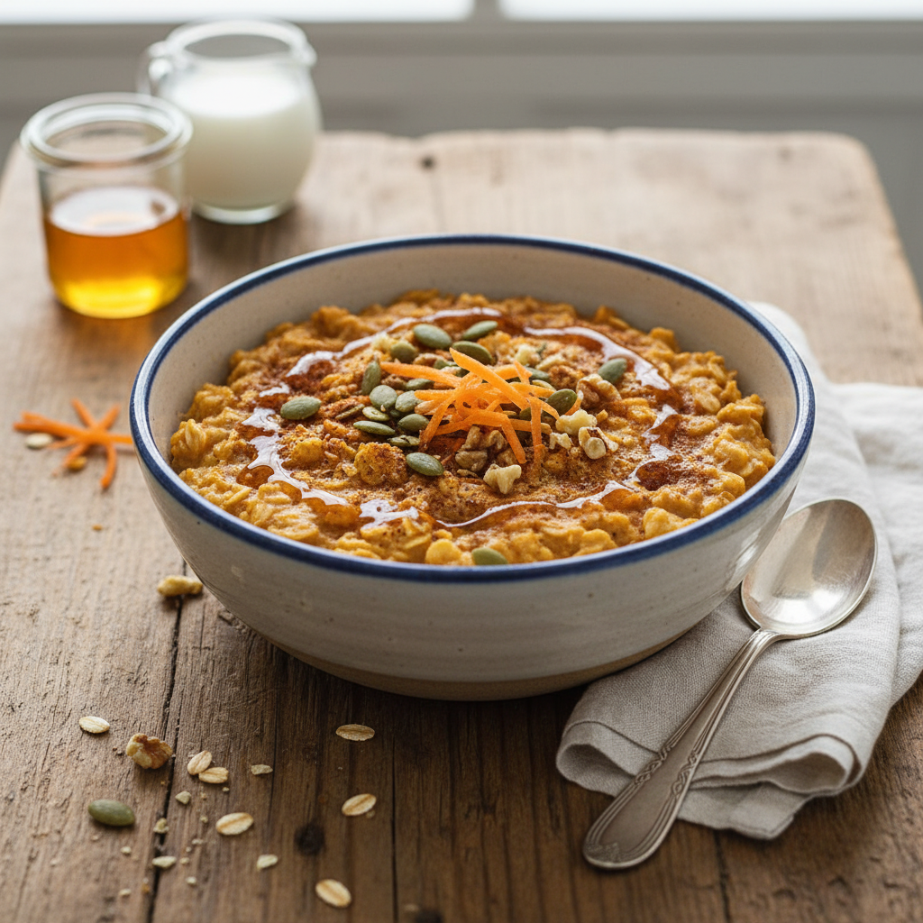 Porridge aux Flocons d'Avoine et Carottes Râpées