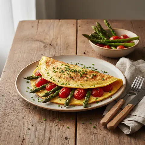 Asparagus and Tomato Omelet