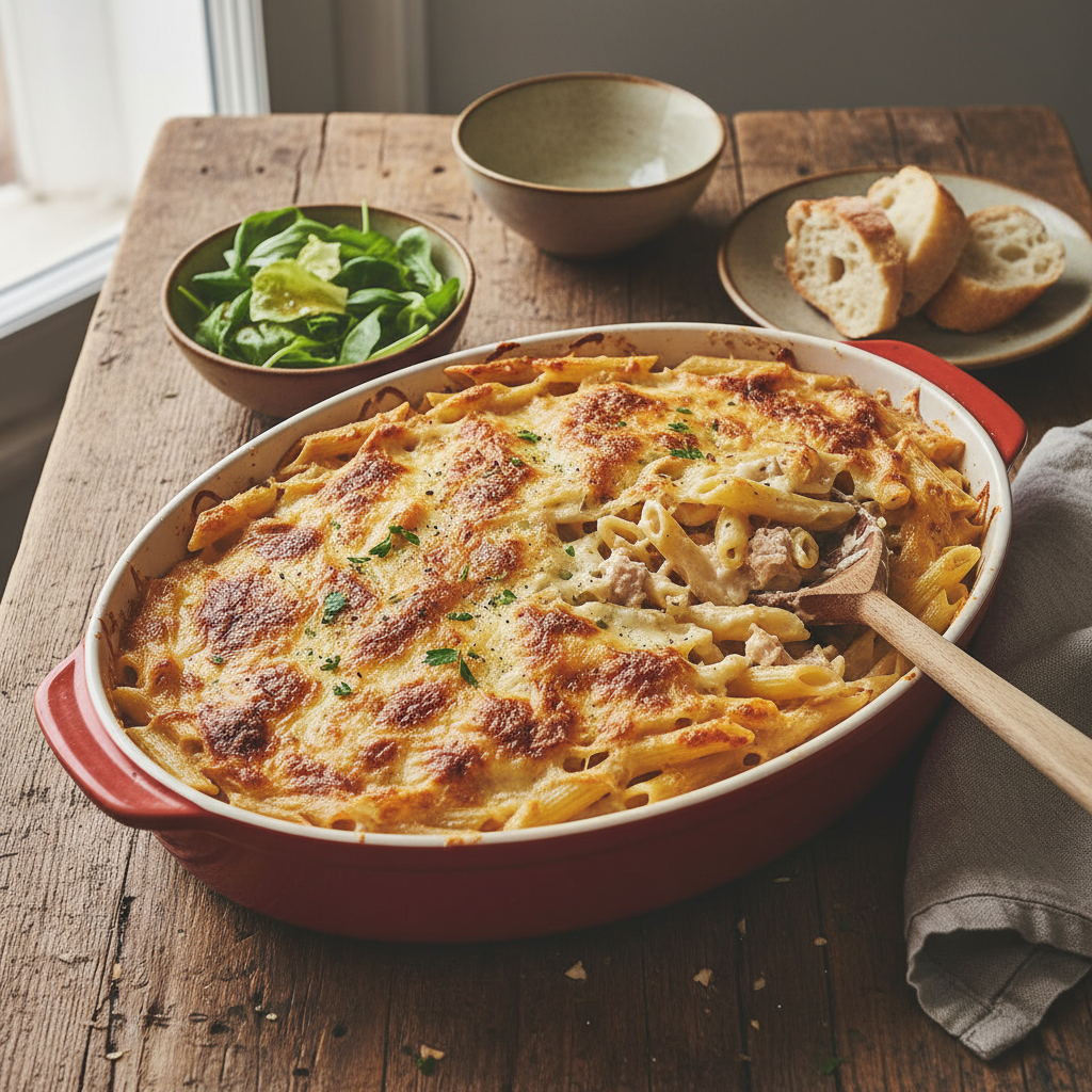 Gratin de Penne au Thon et Fromage